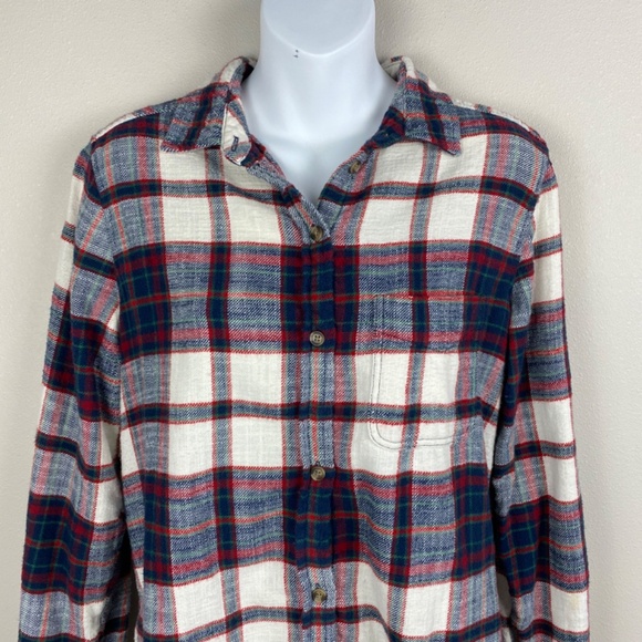 American Eagle Ahh-mazingly Soft Boyfriend Fit Plaid Flannel Shirt - Size Medium - Picture 2 of 7